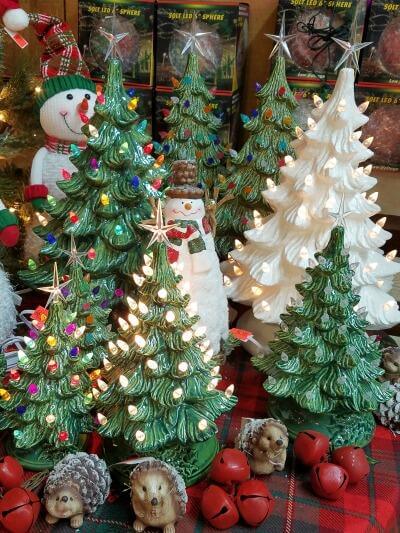 Christmas Ceramic Pre-lit Trees