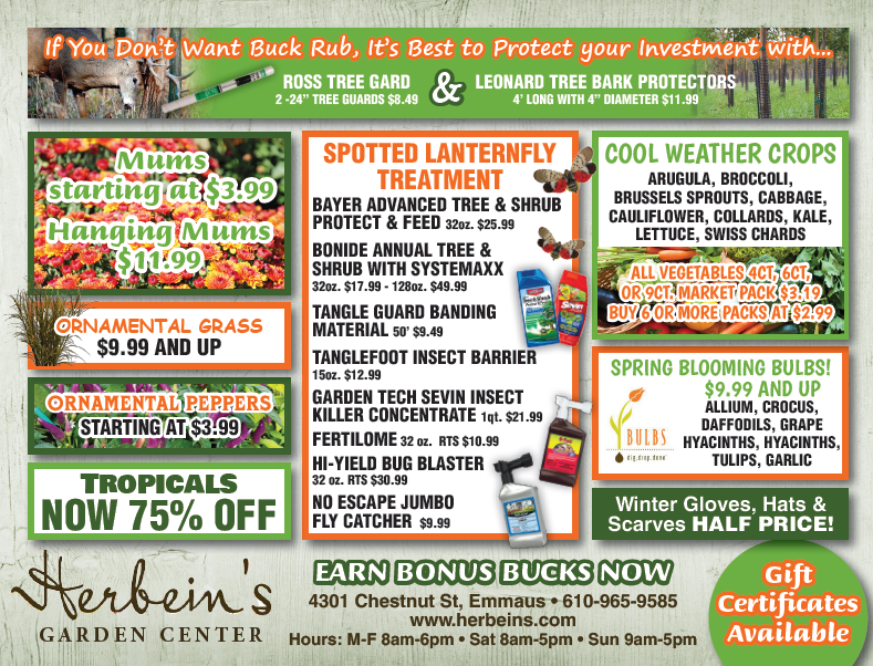 Herbeins Garden Center Ad for week of 9/04-/9/10/2018