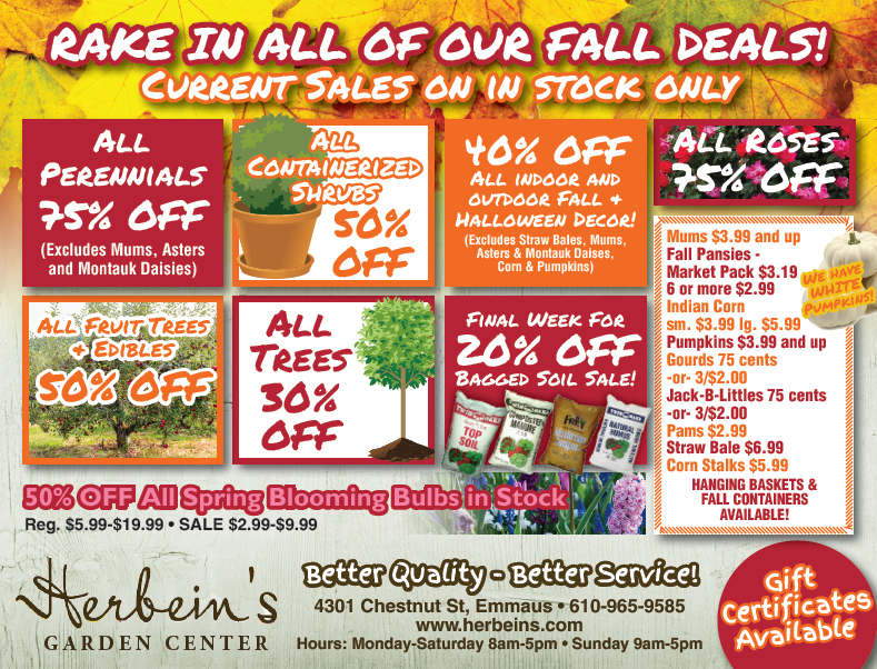 Herbeins Garden Center Ad for week of 10/24/2018