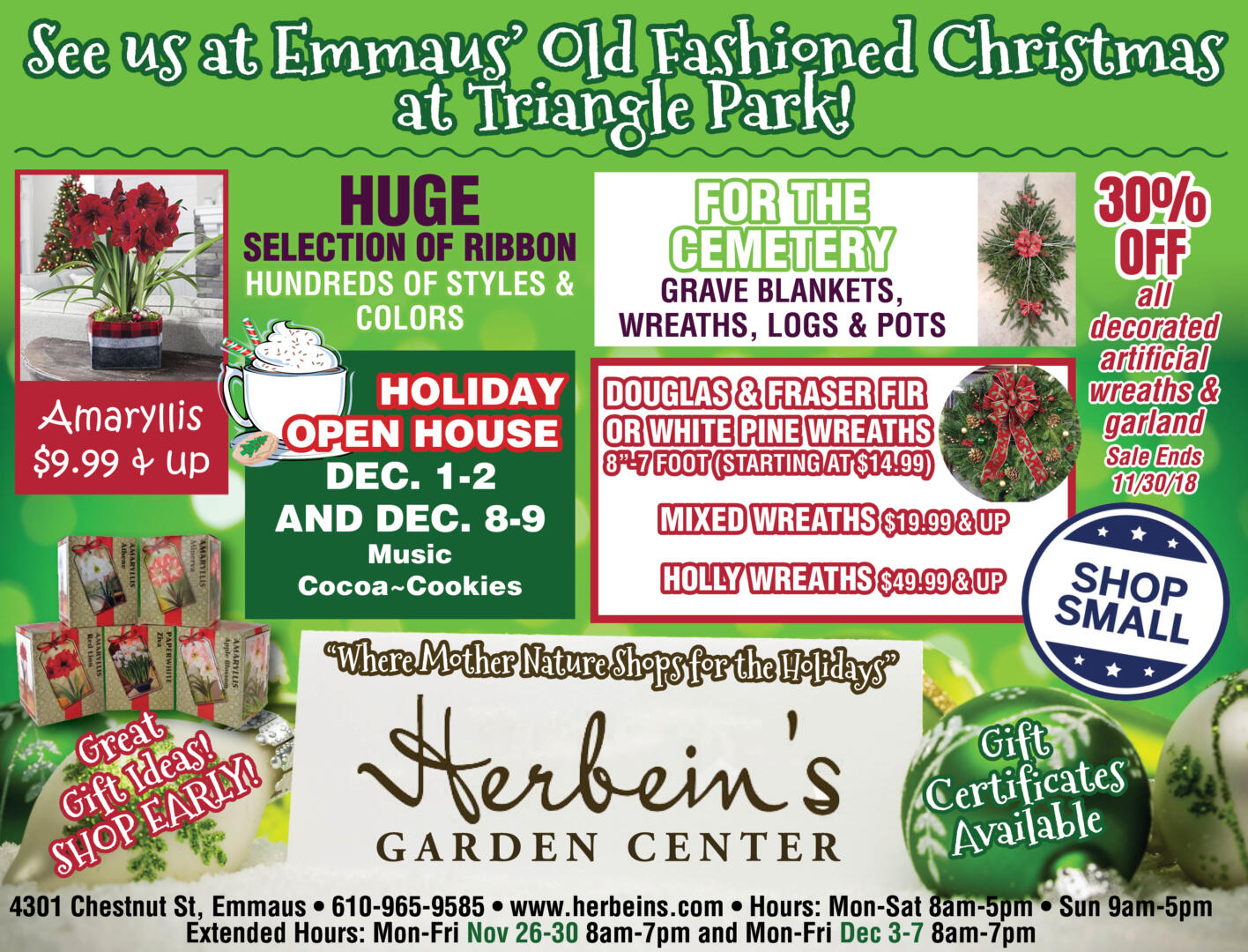 Herbeins Garden Center Ad for week of 11/27-12/03/2018