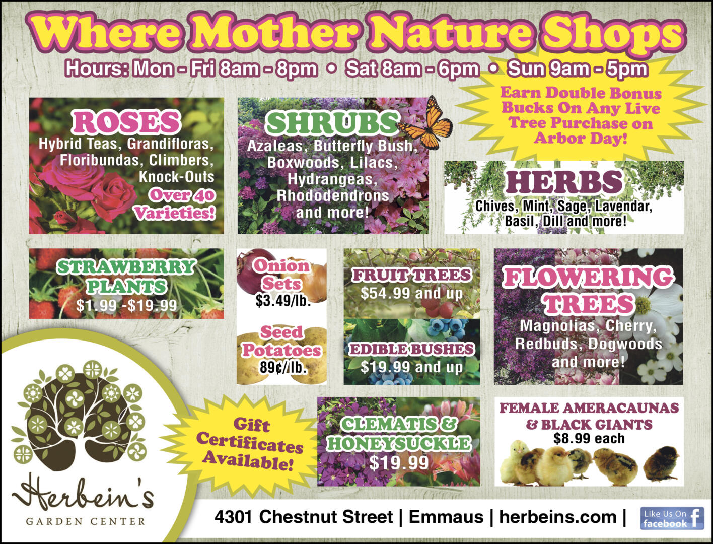 Herbeins Garden Center Ad fro week of 4/24-4/30/2019