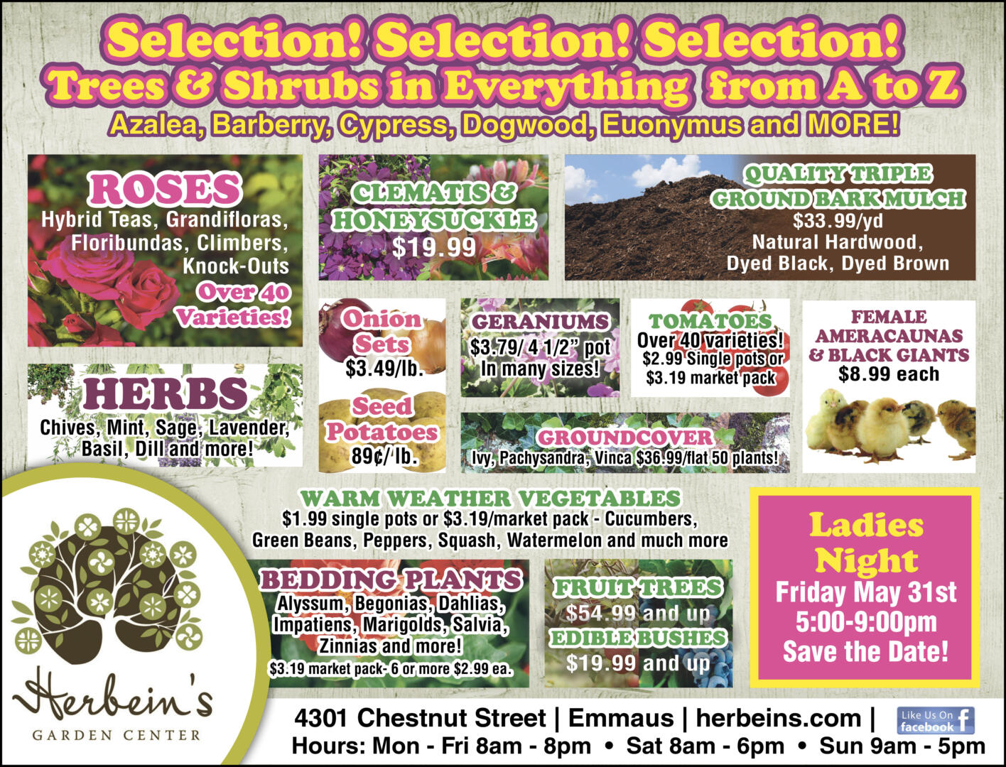 Herbeins Garden Center Ads for 5/01-5/07/2019