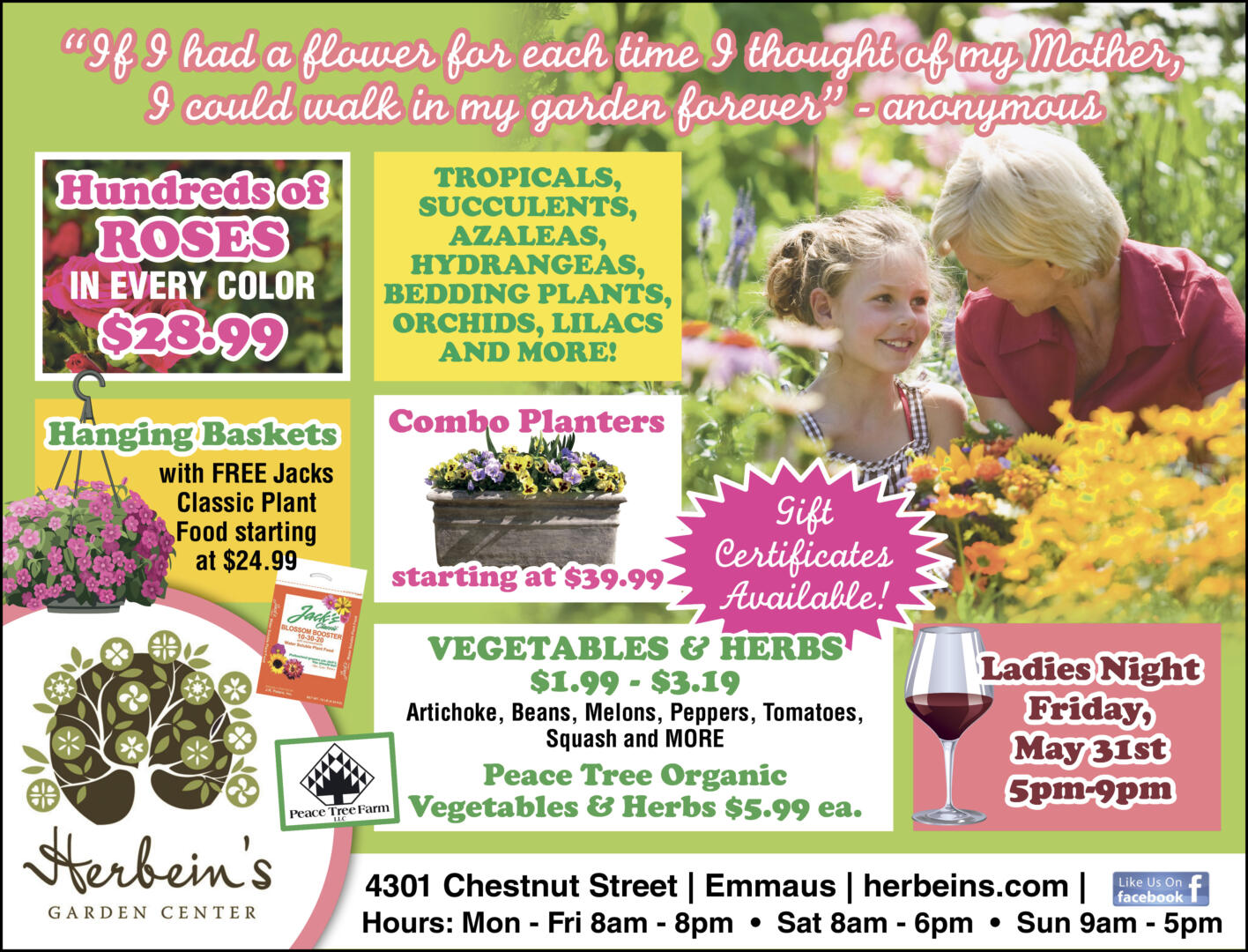 Herbeins Garden Center Ad for week of 5/08-5/14/2019