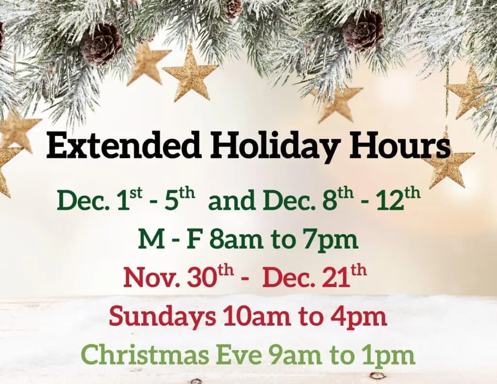 Extended Holiday Hours