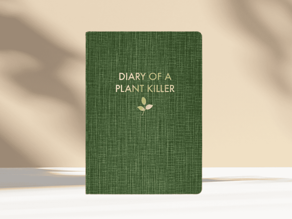 Green gardening journal for plant lovers and gardeners. Perfect for tracking plant care and growth.